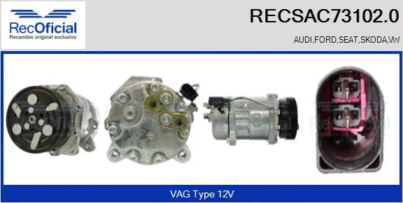 Compresseur, climatisation RECOFICIAL RECSAC73102.0
