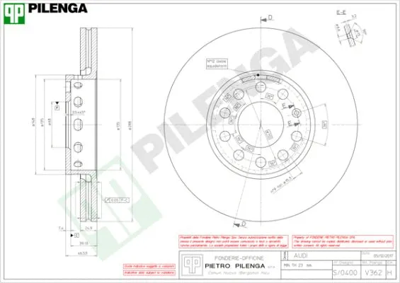 Disque de frein PILENGA V362
