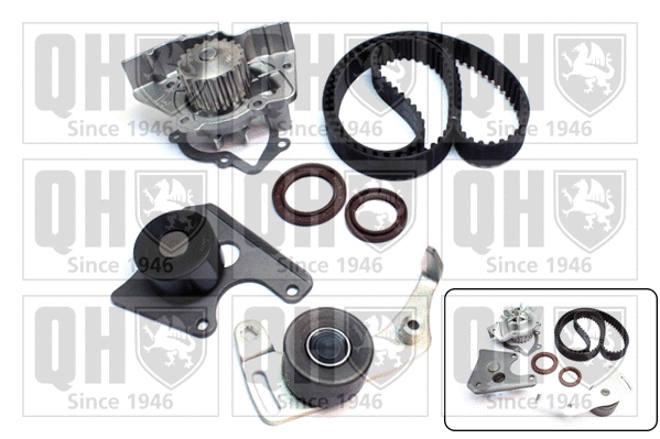 Pompe à eau + kit de courroie crantée QUINTON HAZELL QBPK1272
