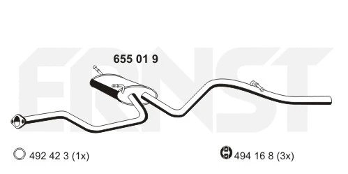 Silencieux arrière ERNST 655019
