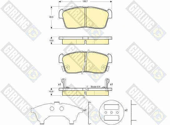 Kit de plaquettes de frein, frein à disque GIRLING 6132369