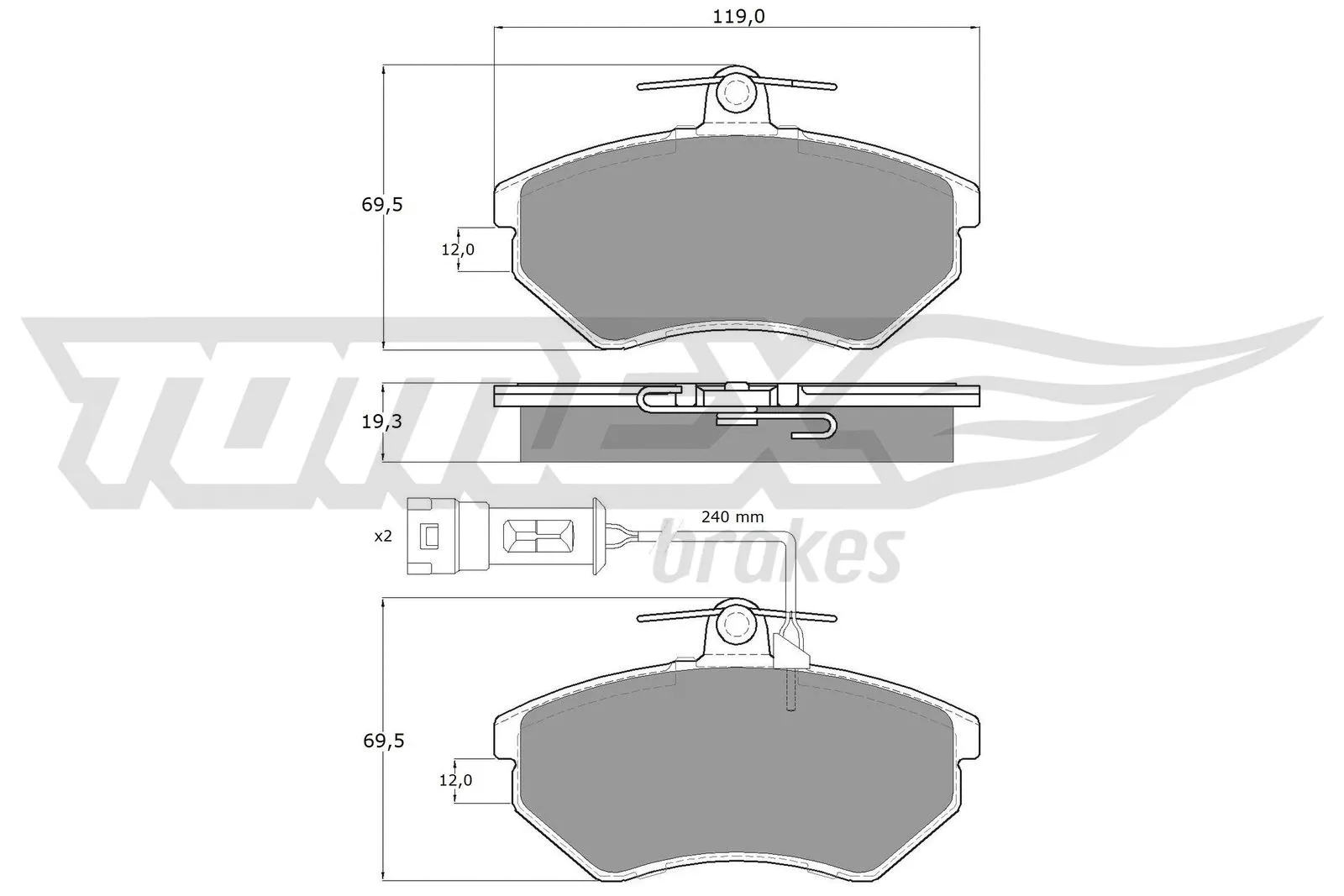 Kit de plaquettes de frein, frein à disque TOMEX Brakes TX 10-111