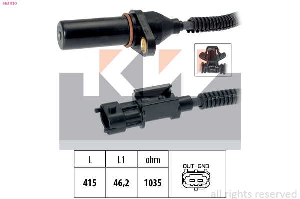 Capteur d'angle, vilebrequin KW 453 810