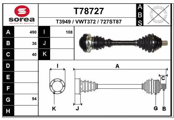 Arbre de transmission EAI T78727