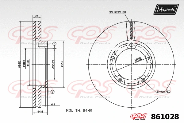 Disque de frein MAXTECH 861028