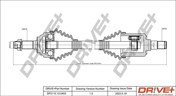 Arbre de transmission Dr!ve+ DP2110.10.0403