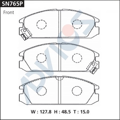 Kit de plaquettes de frein, frein à disque ADVICS SN765P