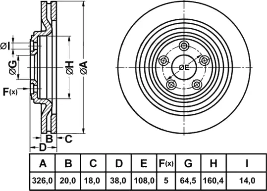 Disque de frein FIT FR1044V
