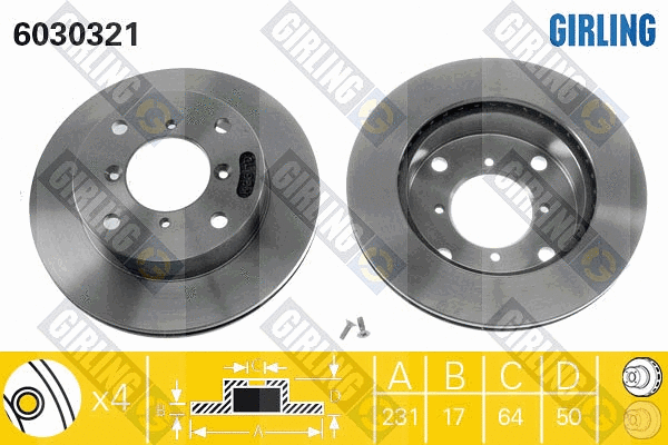 Disque de frein GIRLING 6030321