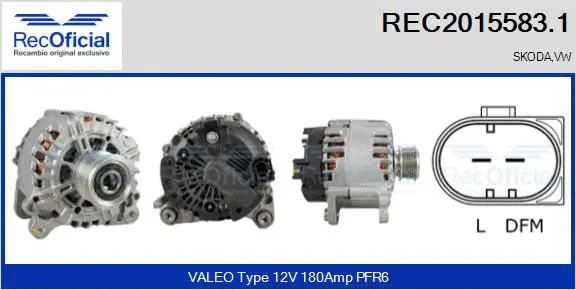 Alternateur RECOFICIAL REC2015583.1