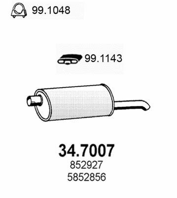 Silencieux arrière ASSO 34.7007