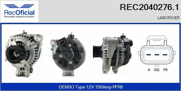 Alternateur RECOFICIAL REC2040276.1