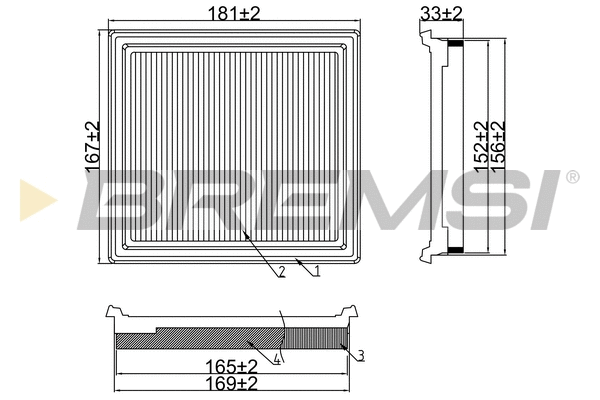 Filtre à air BREMSI FA1116