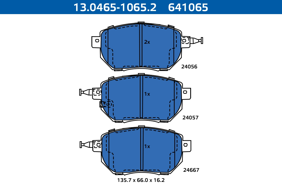 Kit de plaquettes de frein, frein à disque ATE-APAC 13.0465-1065.2