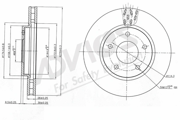 Disque de frein ADVICS-SEA D6F140