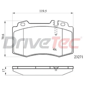 Kit de plaquettes de frein, frein à disque DriveTec DPAD1688