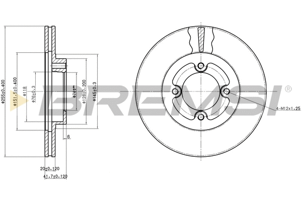 Disque de frein BREMSI CD6415V