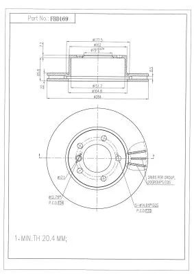 Disque de frein FI.BA FBD169