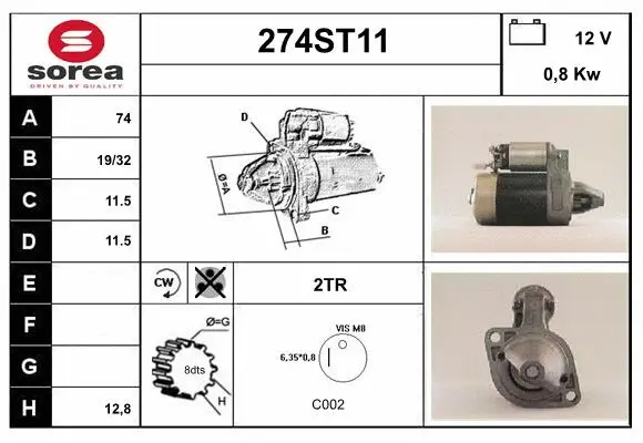 Démarreur STARTCAR 274ST11