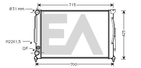 Radiateur, refroidissement du moteur EACLIMA 31R02082