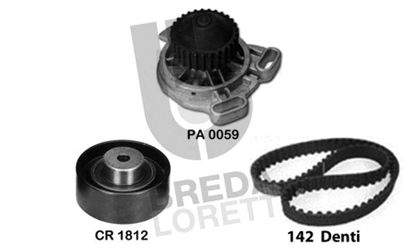 Pompe à eau + kit de courroie crantée BREDA LORETT KPA0707A