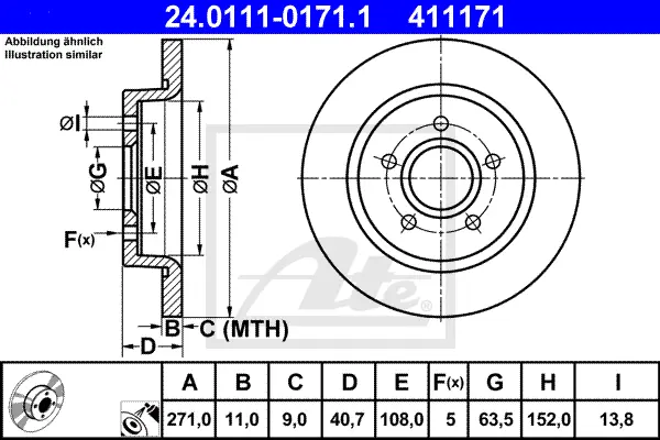 Disque de frein ATE-APAC 24.0111-0171.1