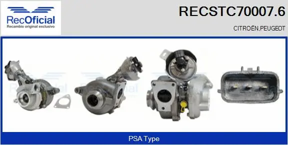 Turbocompresseur, suralimentation RECOFICIAL RECSTC70007.6