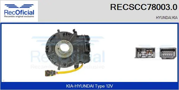 Ressort tournant, Airbag RECOFICIAL RECSCC78003.0