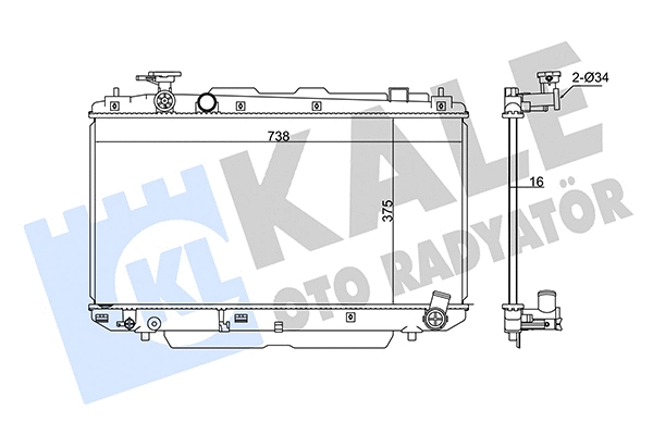 Radiateur, refroidissement du moteur KALE OTO RADYATÖR 346215