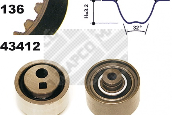 Kit de courroie crantée MAPCO 23412