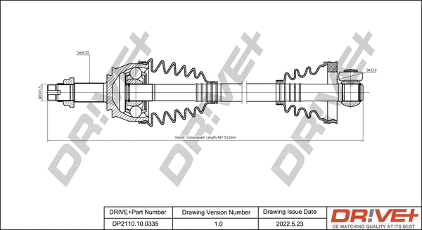 Arbre de transmission Dr!ve+ DP2110.10.0335