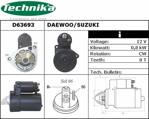 Démarreur Technika D63693