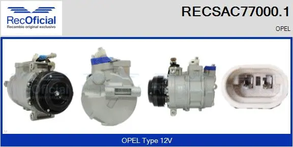 Compresseur, climatisation RECOFICIAL RECSAC77000.1