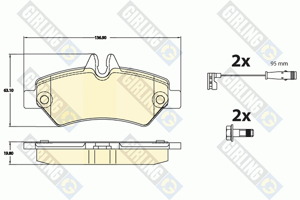 Kit de plaquettes de frein, frein à disque GIRLING 6120764