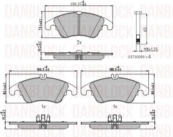 Kit de plaquettes de frein, frein à disque DANBLOCK DB 510595