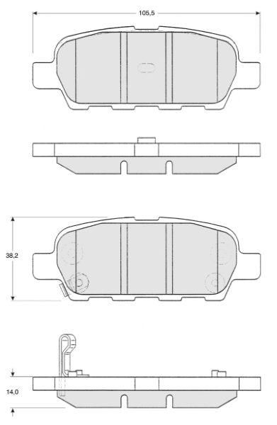 Kit de plaquettes de frein, frein à disque MTR MT503
