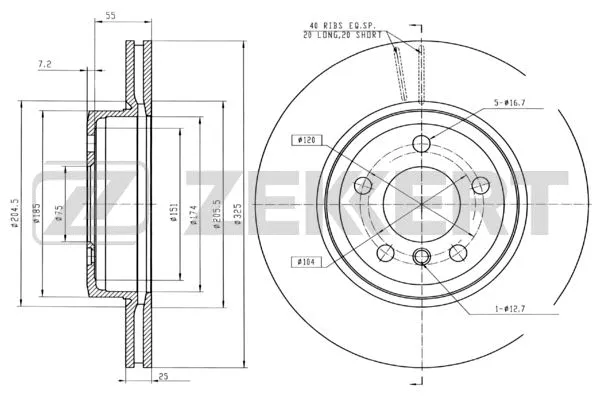 Disque de frein ZEKKERT BS-5410B