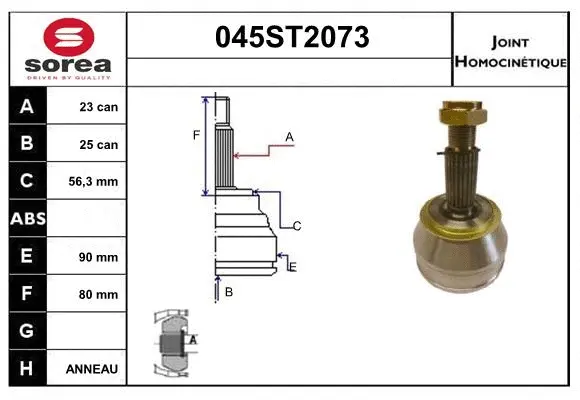 Jeu de joints, arbre de transmission STARTCAR 045ST2073