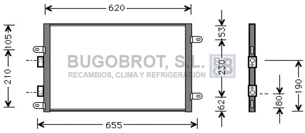 Condenseur, climatisation BUGOBROT 62-AL5077