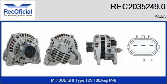Alternateur RECOFICIAL REC2035249.0