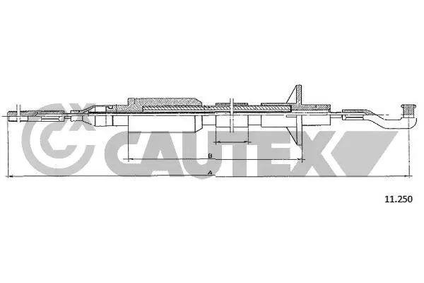 Tirette à câble, commande d'embrayage CAUTEX 489092