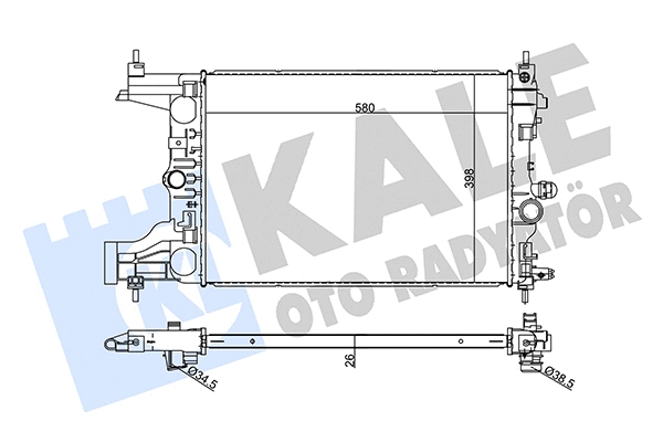 Radiateur, refroidissement du moteur KALE OTO RADYATÖR 354985