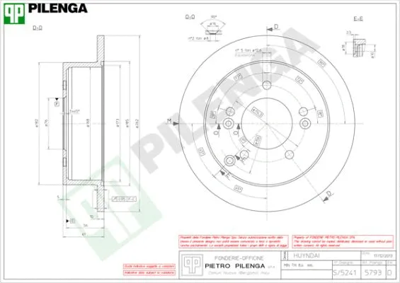 Disque de frein PILENGA 5793