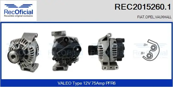 Alternateur RECOFICIAL REC2015260.1