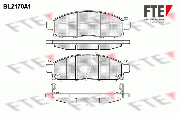 Kit de plaquettes de frein, frein à disque FTE 9010689