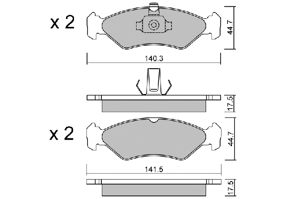 Kit de plaquettes de frein, frein à disque AISIN BPFO-1011
