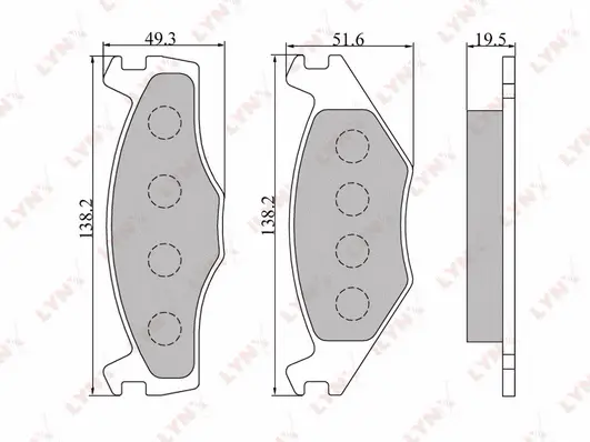 Kit de plaquettes de frein, frein à disque LYNXAUTO BD-8004