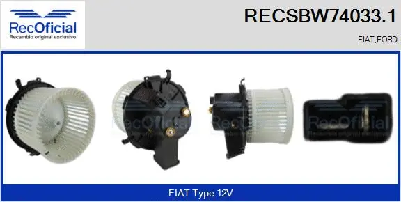 Pulseur d'air habitacle RECOFICIAL RECSBW74033.1