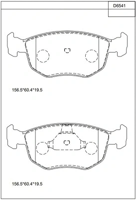 Kit de plaquettes de frein, frein à disque ASIMCO KD6541