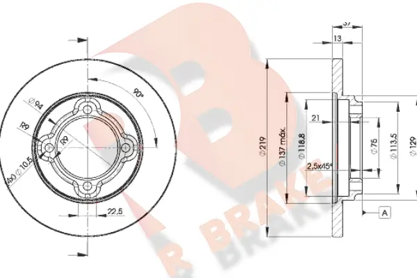 Disque de frein R BRAKE 78RBD23252
